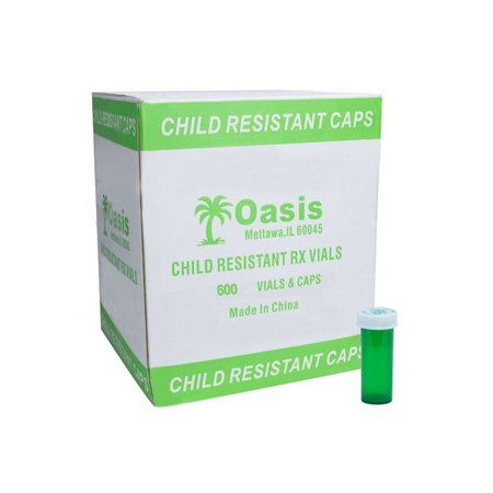 OASIS Green Prescription Vials, 6 Dram, 600 Per Case 10006-G